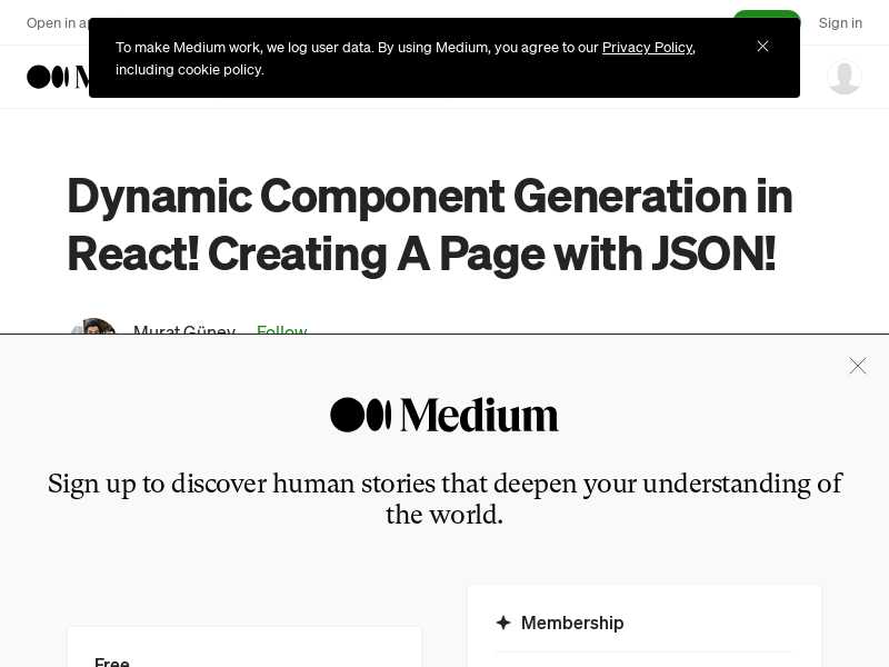 Murat Güney | Dynamic Component Generation in React! Creating A Page with JSON!